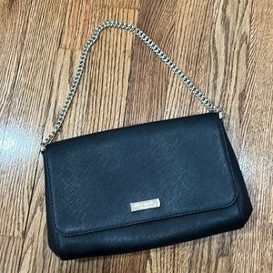 Kate spade black shoulder bag with gold chain strap